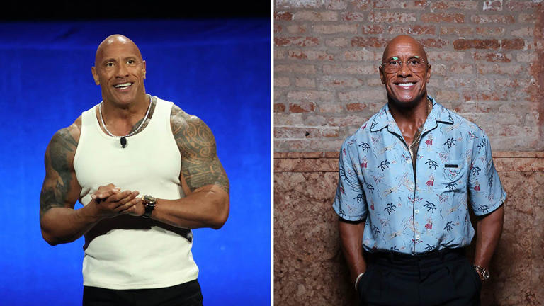 Dwayne Johnson stunned fans with his physical transformation when he stepped out in Venice over the weekend. Getty Images © RONDA CHURCHILL/AFP via Getty Images; Victor Boyko/Getty Images for Miu Miu